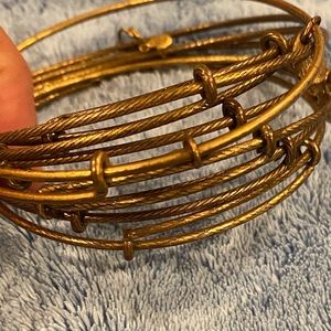 7 blank Alex and Ani bracelets- gold/bronze color